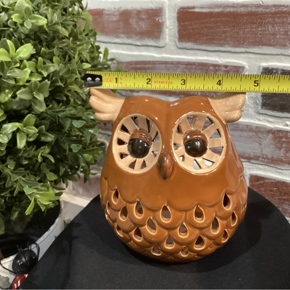 🟠 Ceramic Crafted Owl Candle Holder - Excellent Gently Used Condition - Picture 9 of 9